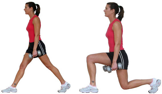 Static discount dumbbell lunges